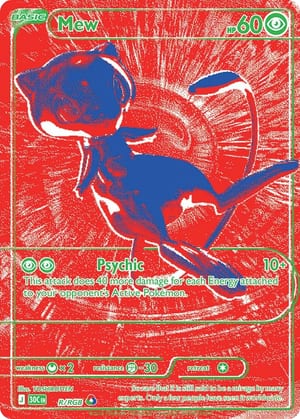 Mew (red, 1 of 3 RGB Mews) R/RGB, Unnumbered secret