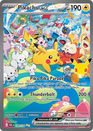 Pikachu ex 149/128, Special Illustration Rare